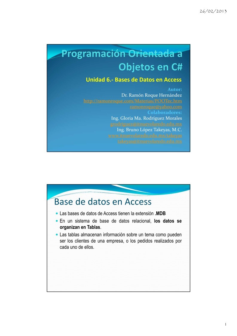Imágen de pdf 06b.- Bases de Datos en Access - Programación orientada a Objetos en C#